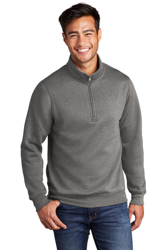 Port & Company Core Fleece 1/4-Zip Pullover Sweatshirt PC78Q Graphite Heather