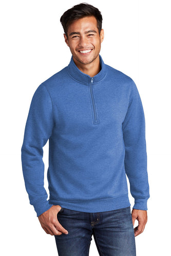 Port & Company Core Fleece 1/4-Zip Pullover Sweatshirt PC78Q Heather Royal