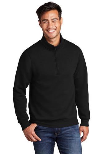 Port & Company Core Fleece 1/4-Zip Pullover Sweatshirt PC78Q Jet Black
