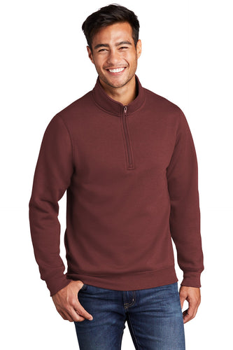 Port & Company Core Fleece 1/4-Zip Pullover Sweatshirt PC78Q Maroon