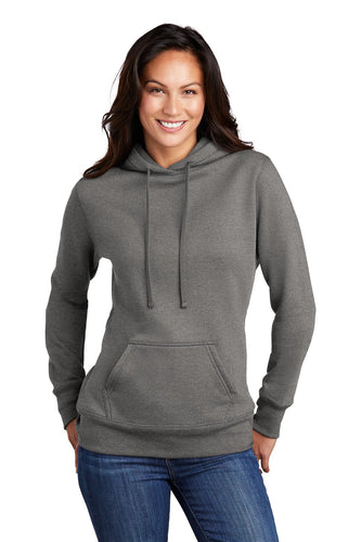Port & Company Ladies Core Fleece Pullover Hooded Sweatshirt LPC78H Graphite Heather