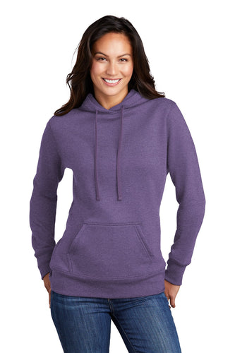 Port & Company Ladies Core Fleece Pullover Hooded Sweatshirt LPC78H Heather Purple