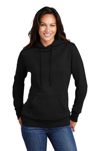 Port & Company Ladies Core Fleece Pullover Hooded Sweatshirt LPC78H Jet Black