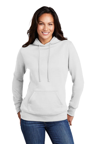 Port & Company Ladies Core Fleece Pullover Hooded Sweatshirt LPC78H White