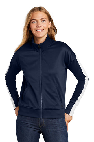 New Era Ladies Track Jacket LNEA650 True Navy/ White