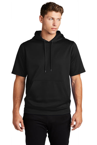 Sport-Tek Sport-Wick Fleece Short Sleeve Hooded Pullover ST251 Black