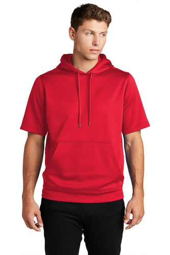 Sport-Tek Sport-Wick Fleece Short Sleeve Hooded Pullover ST251 Deep Red