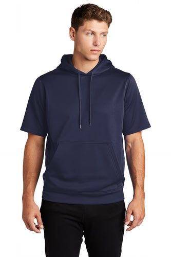Sport-Tek Sport-Wick Fleece Short Sleeve Hooded Pullover ST251 Navy