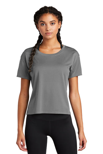 Sport-Tek Ladies PosiCharge Tri-Blend Wicking Draft Crop Tee LST411 Dark Grey