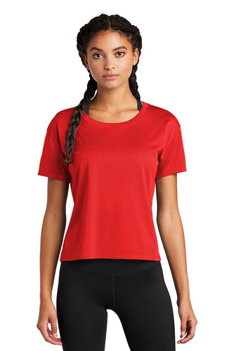 Sport-Tek Ladies PosiCharge Tri-Blend Wicking Draft Crop Tee LST411 True Red