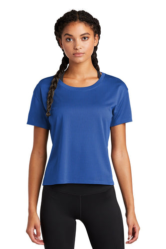 Sport-Tek Ladies PosiCharge Tri-Blend Wicking Draft Crop Tee LST411 True Royal