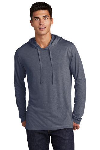 Sport-Tek PosiCharge Tri-Blend Wicking Long Sleeve Hoodie ST406 True Navy Heather