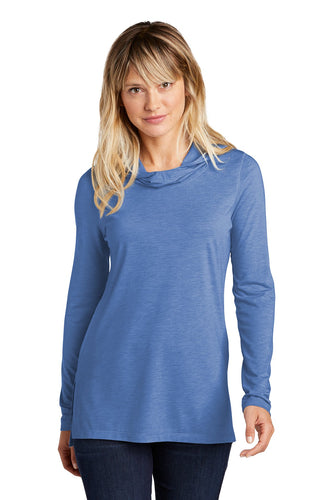 Sport-Tek Ladies PosiCharge Tri-Blend Wicking Long Sleeve Hoodie LST406 True Royal Heather