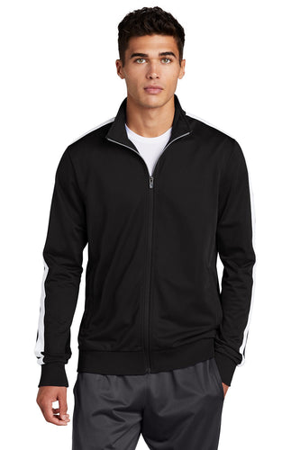 Sport-Tek Tricot Track Jacket JST94 Black/ White