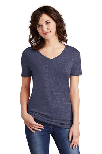 jerzees ladies snow heather jersey v-neck t-shirt 88wv navy