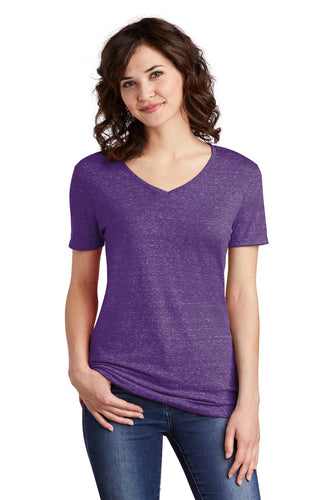 jerzees ladies snow heather jersey v-neck t-shirt 88wv purple