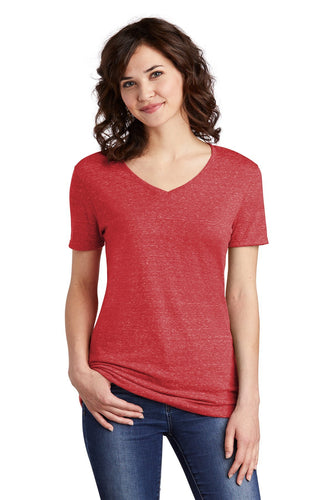 jerzees ladies snow heather jersey v-neck t-shirt 88wv red