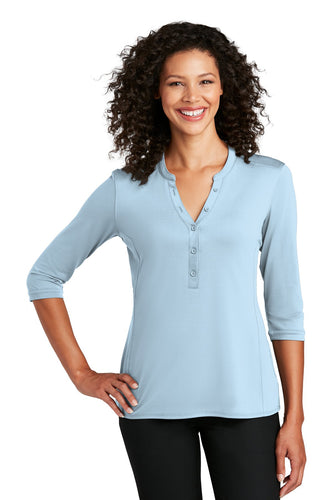 Port Authority Ladies UV Choice Pique Henley LK750 Cloud Blue