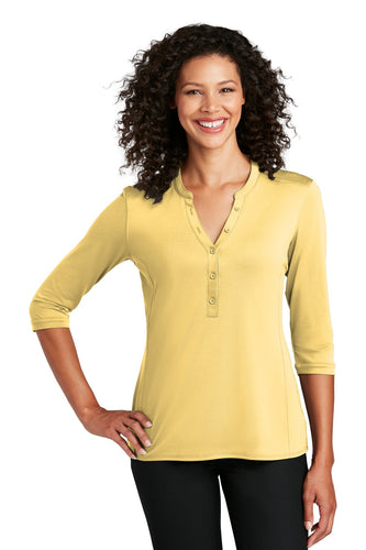 Port Authority Ladies UV Choice Pique Henley LK750 Sunbeam Yellow