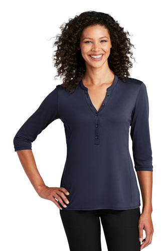 Port Authority Ladies UV Choice Pique Henley LK750 True Navy
