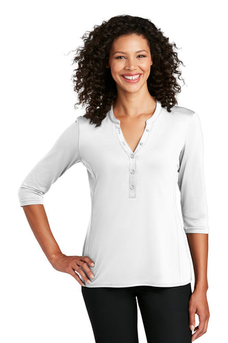 Port Authority Ladies UV Choice Pique Henley LK750 White