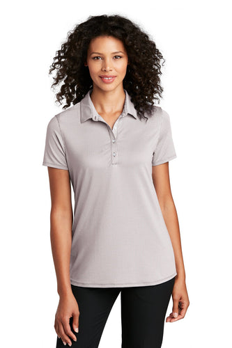 Port Authority Ladies Gingham Polo LK646 Gusty Grey/ White