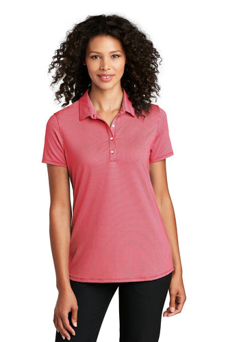 Port Authority Ladies Gingham Polo LK646 Rich Red/ White