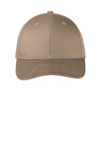 port authority snapback fine twill cap c801 khaki