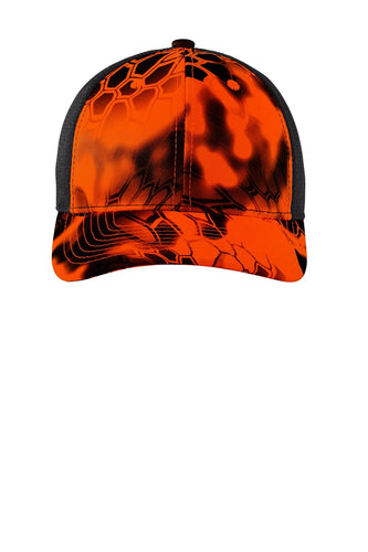 port authority performance camouflage mesh back snapback cap c892 kryptek inferno/black