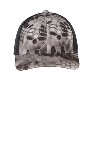 port authority performance camouflage mesh back snapback cap c892 kryptek raid/black