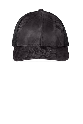 port authority performance camouflage mesh back snapback cap c892 kryptek typhoon/black