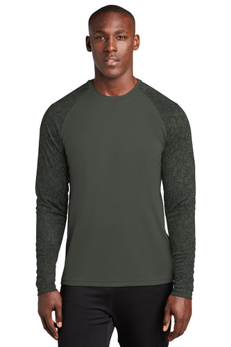 sport-tek long sleeve digi camo tee st460ls black