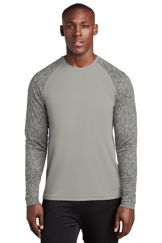 sport-tek long sleeve digi camo tee st460ls grey concrete