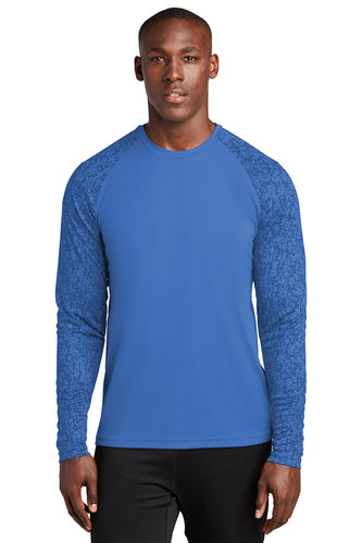 sport tek long sleeve digi camo tee st460ls true royal