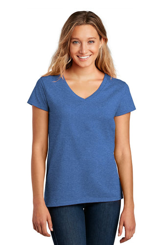 district women re-tee v-neck dt8001 blue heather