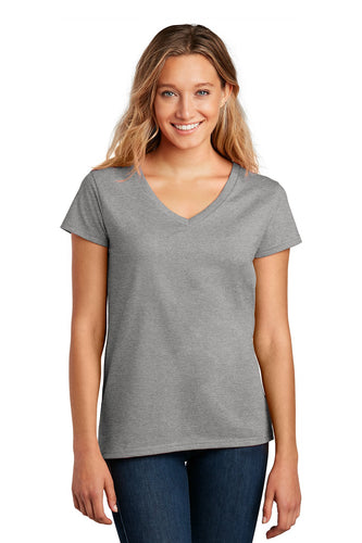 district women re-tee v-neck dt8001 light heathergrey