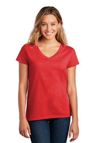 district women re-tee v-neck dt8001 ruby red