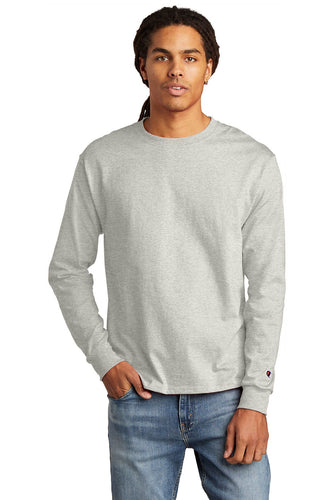 champion heritage jersey long sleeve tee cc8c s oxford grey