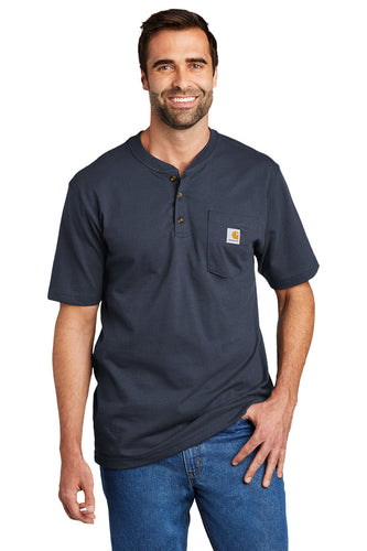 Carhartt Short Sleeve Henley T-Shirt CTK84 Navy business polos with logo
