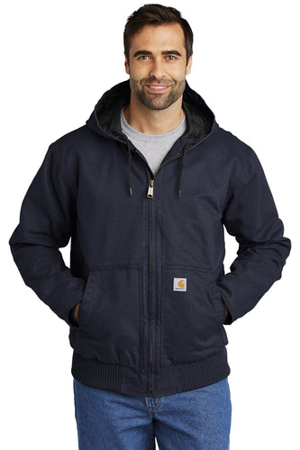Carhartt Tall Washed Duck Active Jac Navy CTT104050 company logo jackets