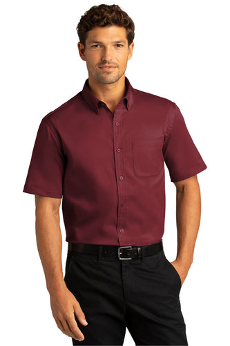 Port Authority Burgundy W809 custom embroidered shirts