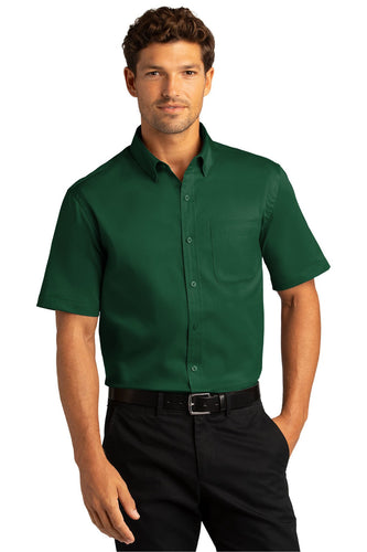 Port Authority Dark Green W809 custom embroidered shirts