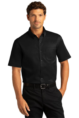 Port Authority Deep Black W809 custom embroidered shirts