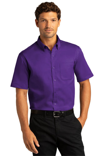 Port Authority Purple W809 custom embroidered shirts