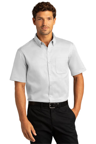 Port Authority White W809 logo shirts