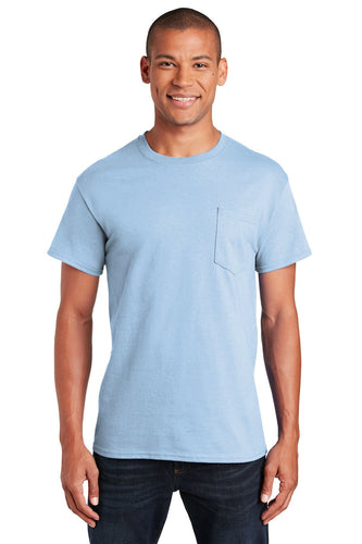 gildan ultra cotton t shirt with pocket 2300 light blue