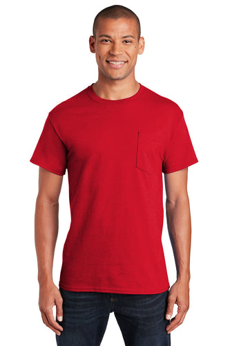 gildan ultra cotton t shirt with pocket 2300 red