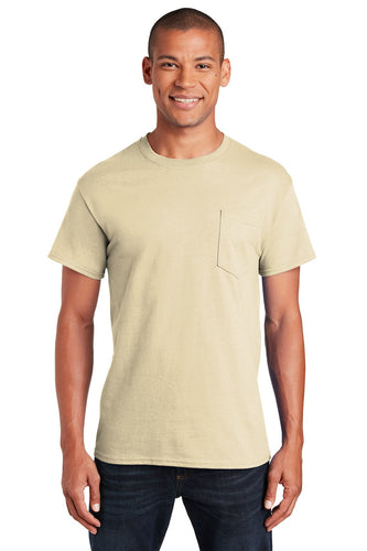 gildan ultra cotton t shirt with pocket 2300 sand