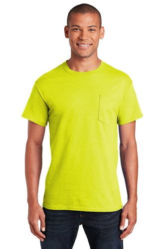 gildan ultra cotton t shirt with pocket 2300 safety green