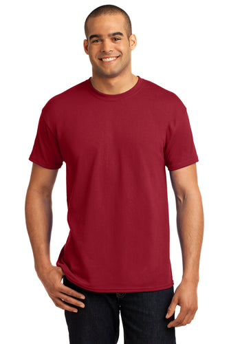 hanes ecosmart 50 50 cotton/poly t shirt 5170 deep red